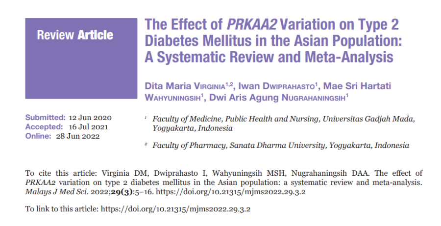 The Effect of PRKAA2 Variation on Type 2 Diabetes Mellitus in the Asian Population: A Systematic Review and Meta-Analysis