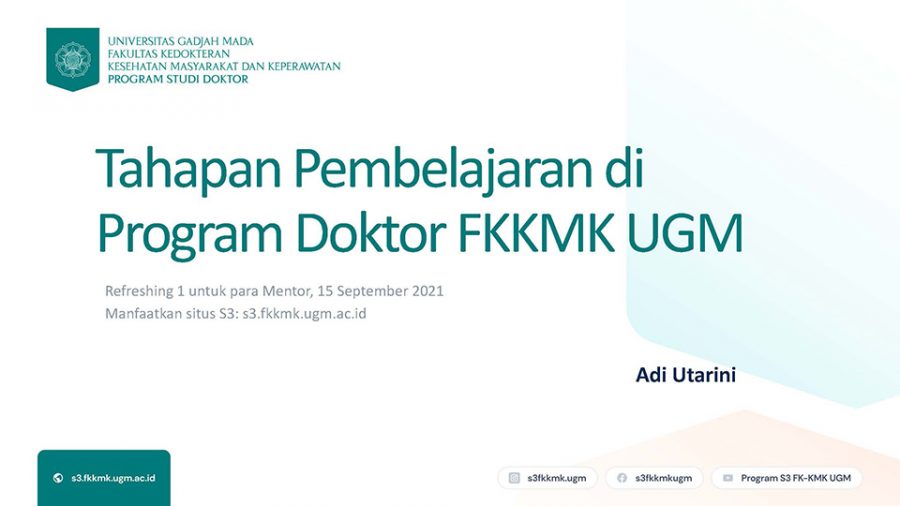 Tahapan Pembelajaran di Program Doktor FKKMK UGM