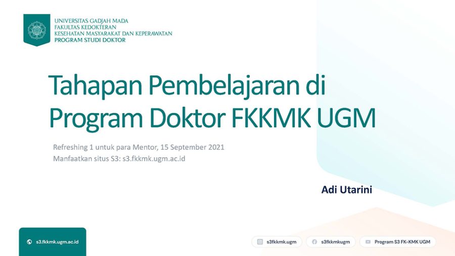 Tahapan Pembelajaran di Program Doktor FKKMK UGM